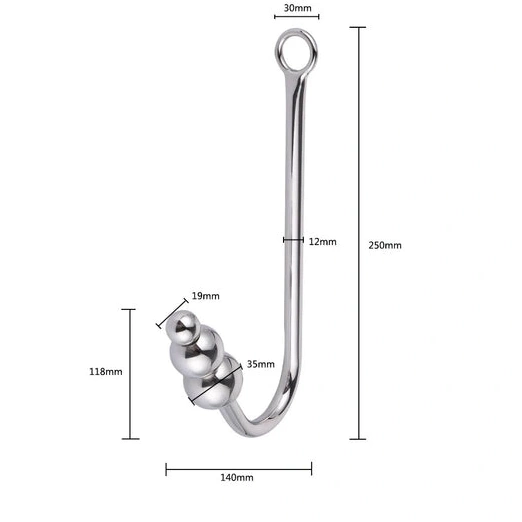 Cuffs Elegant Anal Hook with Collar 5334 and Beaded 0204